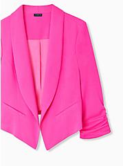 Neon Pink Crepe Cutaway Blazer , PINK GLO, alternate