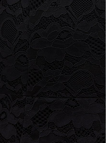 Black Lace Fit & Flare Kimono, DEEP BLACK, alternate