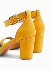 Staci - Mustard Yellow Faux Suede Ankle Strap Tapered Heel (WW), YELLOW, alternate