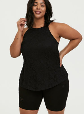 lace neckline tank top