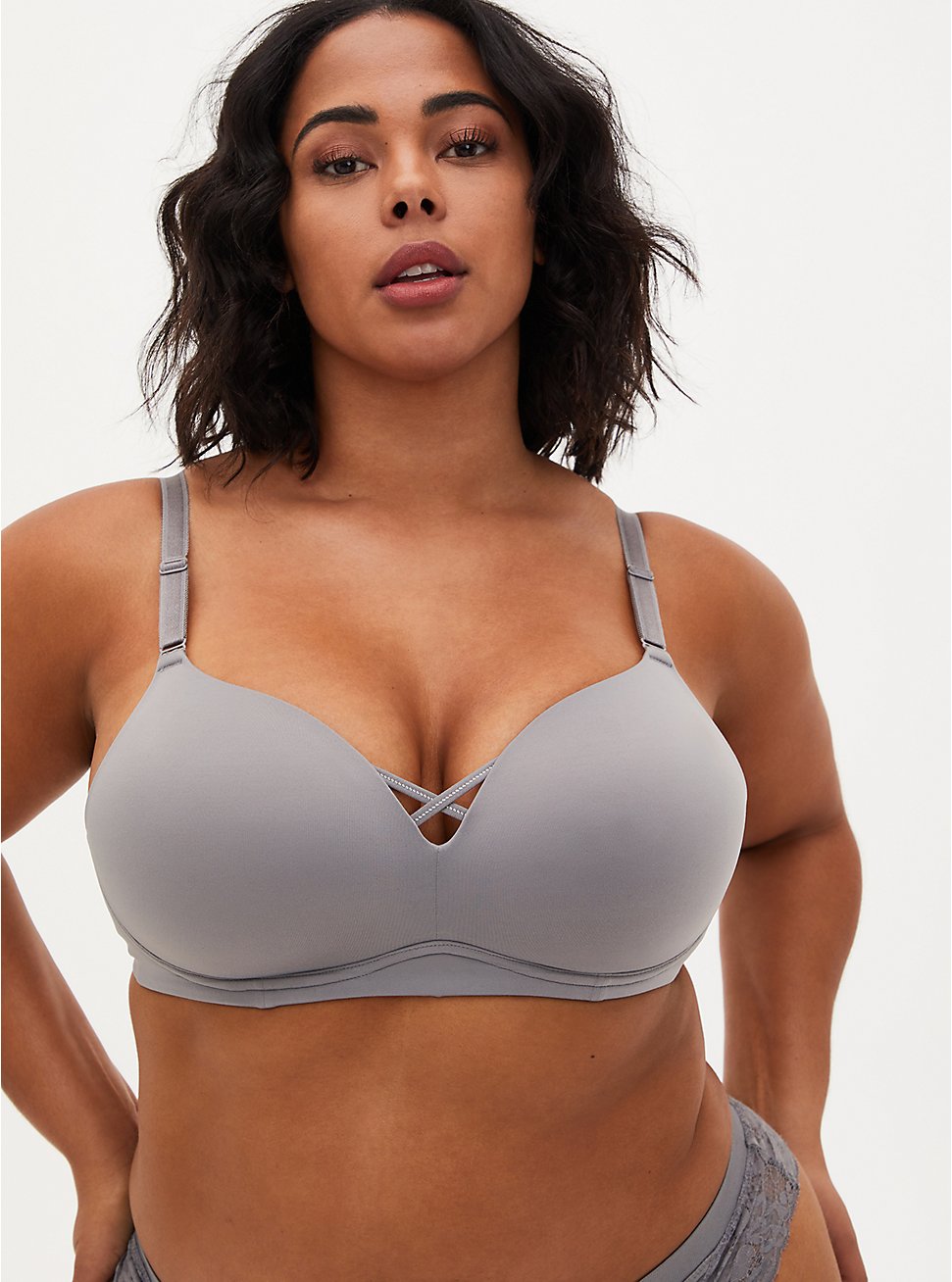 Silver 360° Back Smoothing™ Push-Up Wire-Free Bra, SILVER FILAGREE, hi-res