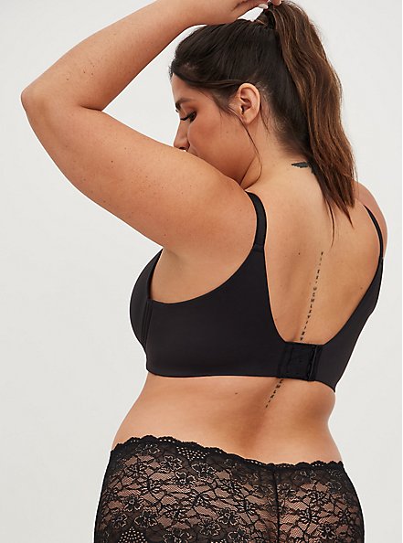 Plus Size Push-Up Wire-Free Bra - Microfiber Black with 360° Back Smoothing™ , RICH BLACK, alternate
