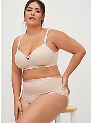 Plus Size  Push-Up Wire-Free Bra - Microfiber Beige with 360° Back Smoothing™ , ROSE DUST, alternate