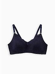 Navy Lace 360° Back Smoothing™ Lightly Lined Everyday Wire-Free Bra, PEACOAT, hi-res
