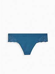 Plus Size Seamless Flirt Mid-Rise Thong Panty, LEGION BLUE, hi-res