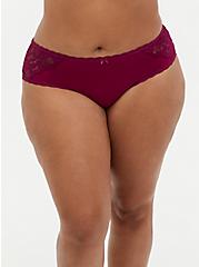 Microfiber And Super Soft Lace Mid-Rise Hipster Panty, NAVARRA, alternate