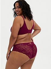 Microfiber And Super Soft Lace Mid-Rise Hipster Panty, NAVARRA, alternate