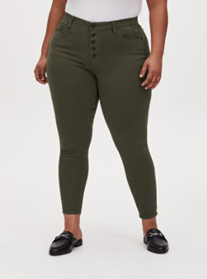 olive green high waisted jeans