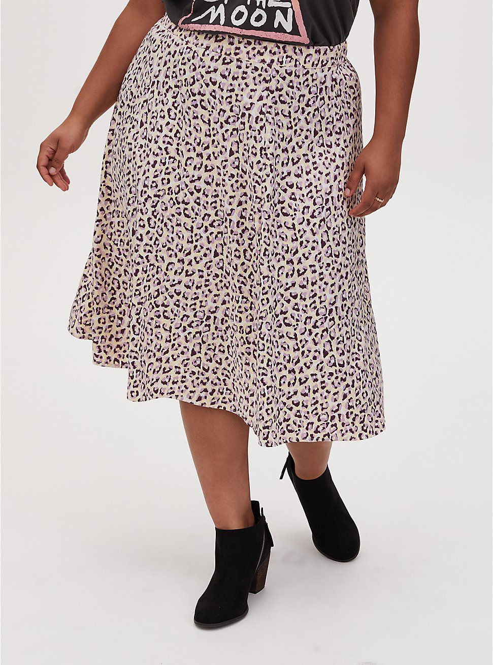 Sugar Lips Women's Leopard Satin Slip Skirt