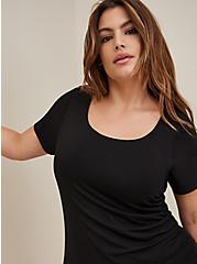 Plus Size Super Soft Black Hi-Lo Mini T-Shirt Dress, DEEP BLACK, alternate