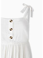 Mini Textured Woven Button-Front Dress, CLOUD DANCER, alternate