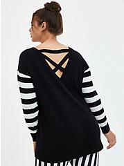 Plus Size Beetlejuice Three TimesCutout Back Sweater - Jersey Black, DEEP BLACK, alternate