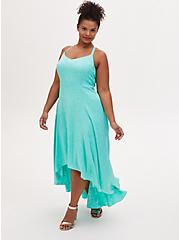 Disney The Little Mermaid Ariel Special Occasion Turquoise Hi-Lo Gown, GREEN, hi-res