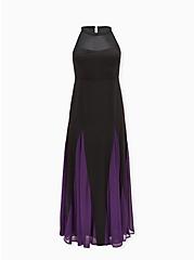 Disney The Little Mermaid Ursula Special Occasion Black & Purple Godet Gown , BLACK PURPLE, hi-res