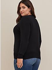 Cardigan Button-Front Classic Sweater, BLACK, alternate