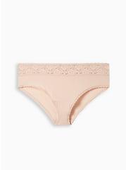 Second Skin Mid-Rise Hipster Lace Trim Panty, ROSE DUST, hi-res