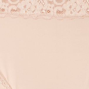 Plus Size Second Skin Mid-Rise Hipster Lace Trim Panty, ROSE DUST, swatch