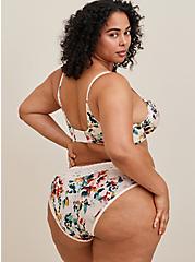Plus Size Second Skin Mid-Rise Hipster Lace Trim Panty, IMPRESSION FLORAL ANGEL WING PINK, alternate