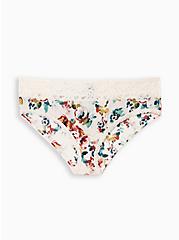 Plus Size Second Skin Mid-Rise Hipster Lace Trim Panty, IMPRESSION FLORAL ANGEL WING PINK, hi-res