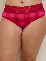 Second Skin Mid-Rise Hipster Lace Trim Panty, TRADITIONAL BUFFALO PINK, alternate