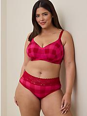 Second Skin Mid-Rise Hipster Lace Trim Panty, TRADITIONAL BUFFALO PINK, hi-res