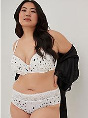 Second Skin Mid-Rise Hipster Lace Trim Panty, WHITE STAR, alternate