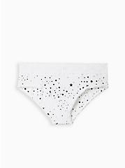 Second Skin Mid-Rise Hipster Lace Trim Panty, WHITE STAR, hi-res