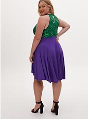 Plus Size Disney The Little Mermaid Green & Purple Hi-Lo Skater Dress, MULTI, alternate