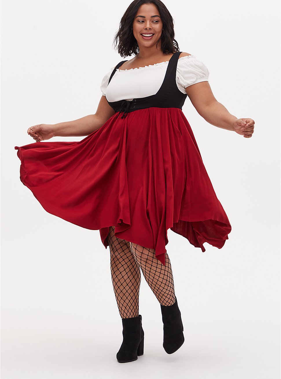 Halloween Costume Pirate Wench Set, RED  WHITE  BLACK, hi-res