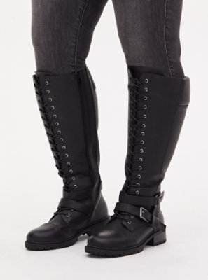 black high combat boots