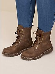 Stevie Lace-Up Combat Boot (WW), BROWN, alternate