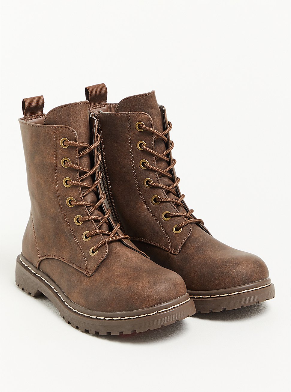 Stevie Lace-Up Combat Boot (WW), BROWN, hi-res