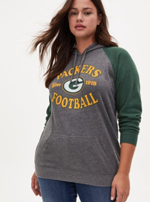Green Bay Packers Women's Wide Neck Faded Cream Crew