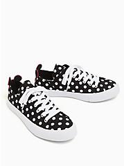 Disney Mickey Mouse Polka Dot Black Canvas Lace-Up Sneaker (WW), BLACK, alternate