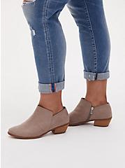 Plus Size Taupe Faux Suede Ankle Boot (WW), TAN/BEIGE, hi-res
