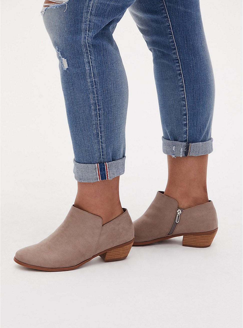 Taupe Faux Suede Ankle Boot (WW), TAN/BEIGE, hi-res
