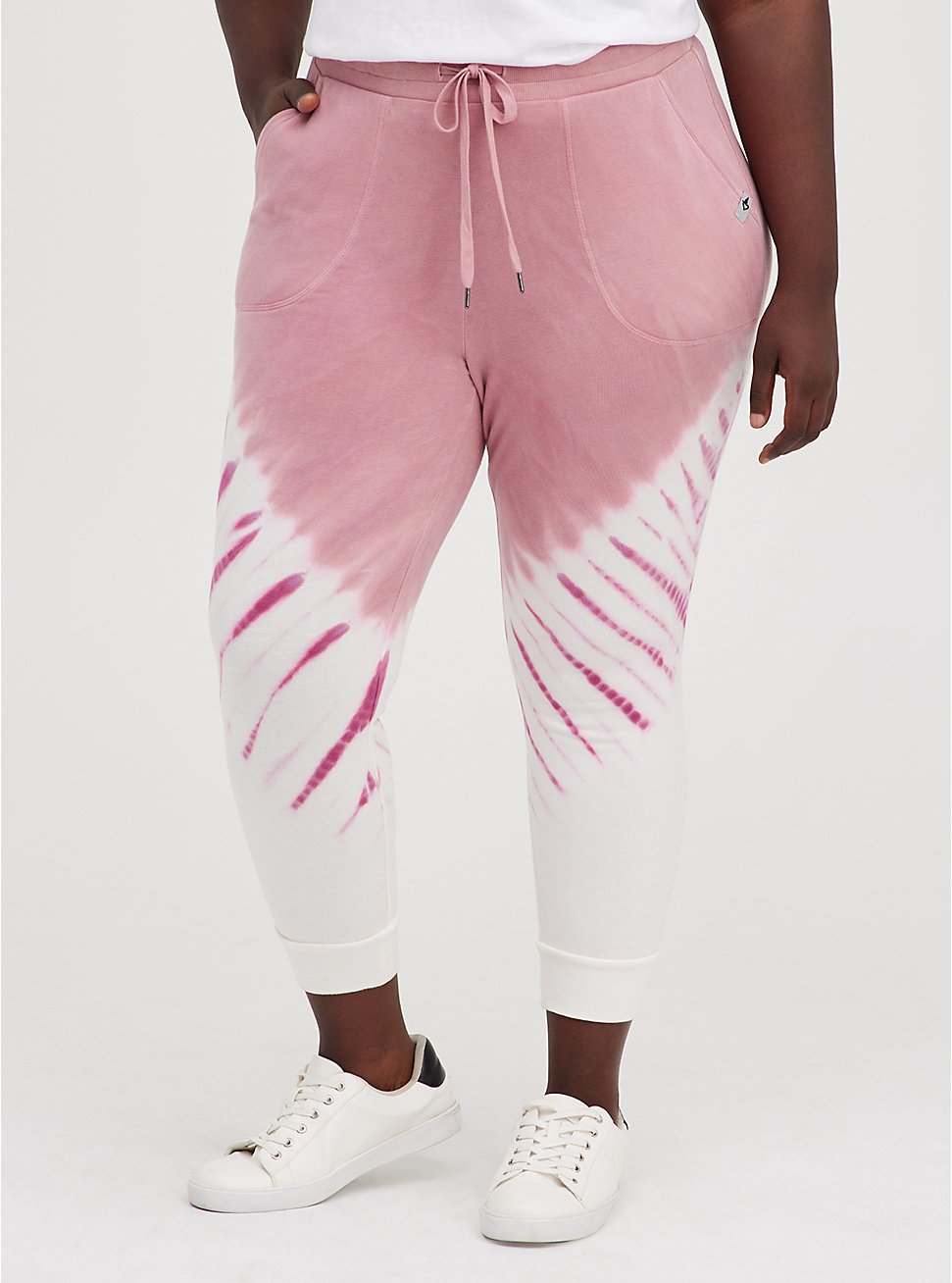 Plus Size Everyday Fleece Crop Active Jogger In Classic Fit, BCA PINK IVORY, hi-res