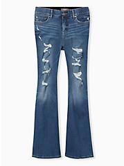 Bombshell Flare Premium Stretch High-Rise Jean, MEDIUM WASH, hi-res