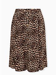 Plus Size Leopard Challis Button Front Midi Skirt, MIDI LEOPARD, hi-res