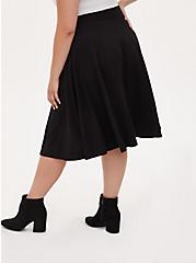 Plus Size Midi Studio Luxe Ponte Skirt, DEEP BLACK, alternate