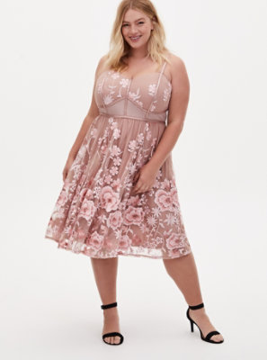 pink floral occasion dress