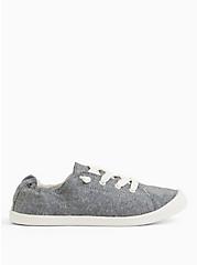 Plus Size Riley - Charcoal Grey Ruched Sneaker (WW), GREY  CHARCOAL, alternate