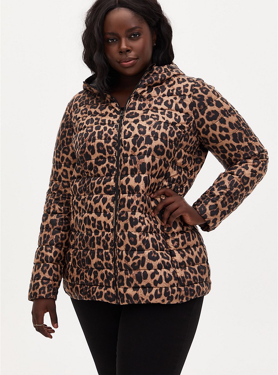 Torrid Leopard Print Lightweight Puffer Coat