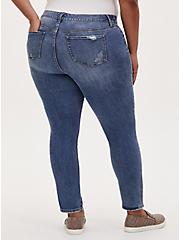 Plus Size Mid Rise Skinny Jean - Vintage Stretch Medium Wash, TRUTH OR DARE, alternate