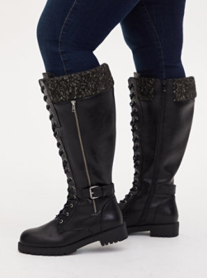 knee high boots faux leather