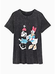 Disney Minnie Mouse & Daisy Duck Mineral Wash Black Top, DEEP BLACK, hi-res