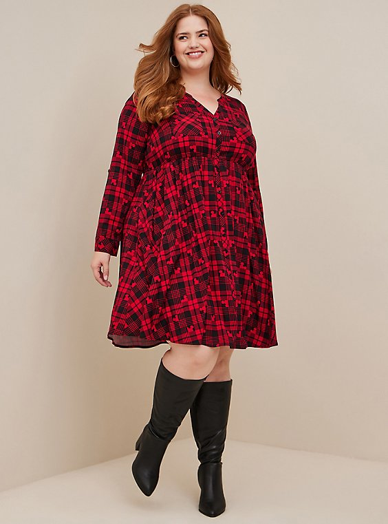 Disney Mickey Mouse Red ☀ Black Plaid ...