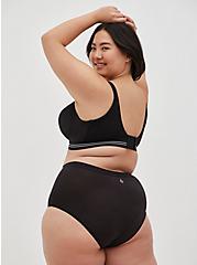  Lightly Lined Wire-Free Sports Bra - Microfiber Striped Black with 360° Back Smoothing™, RICH BLACK, alternate