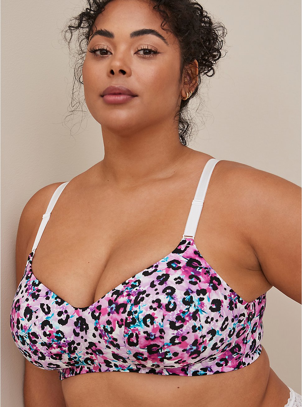 Plus Size - Everyday Wire-Free Lightly Lined Print 360° Back 