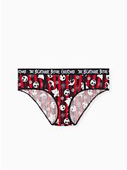 Disney The Nightmare Before Christmas Black & Red Stripe Cotton Hipster Panty, MULTI, hi-res
